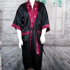 Oriental VTG  Kimono Dragon  70's Chinese robe L